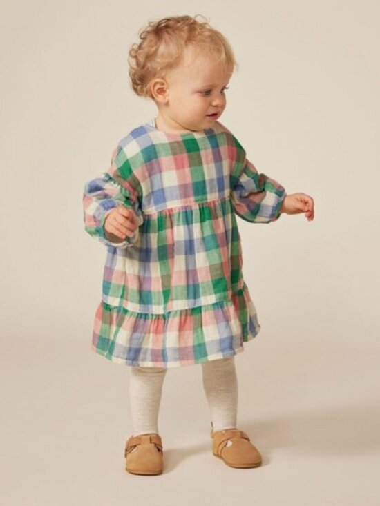 Petit Bateau Other - NWT Petit Bateau Babies' Long-Sleeve Cotton Gauze Plaid Dress